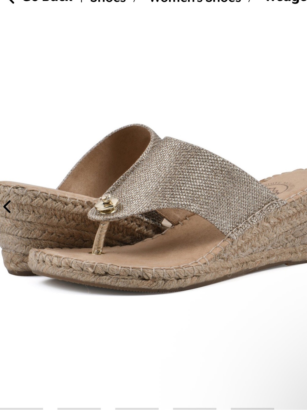 New White Mountain Metallic Gold Wedge Thong